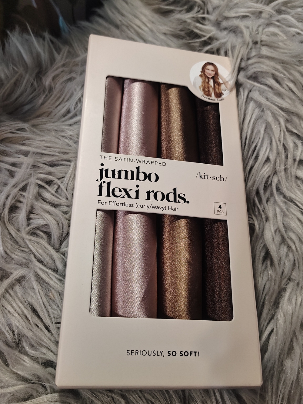 KITSCH Satin Jumbo Flexi Rods, Set of 4 Heatless Curling